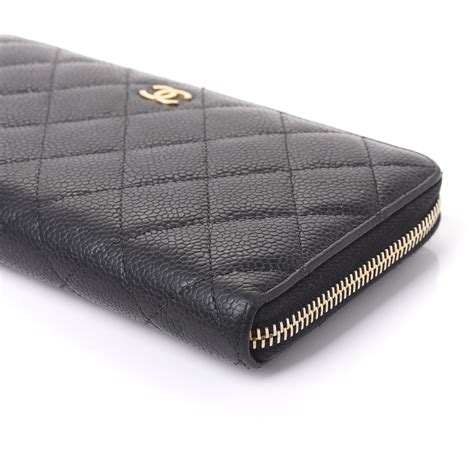 chanel black caviar zip wallet price|Long Wallets .